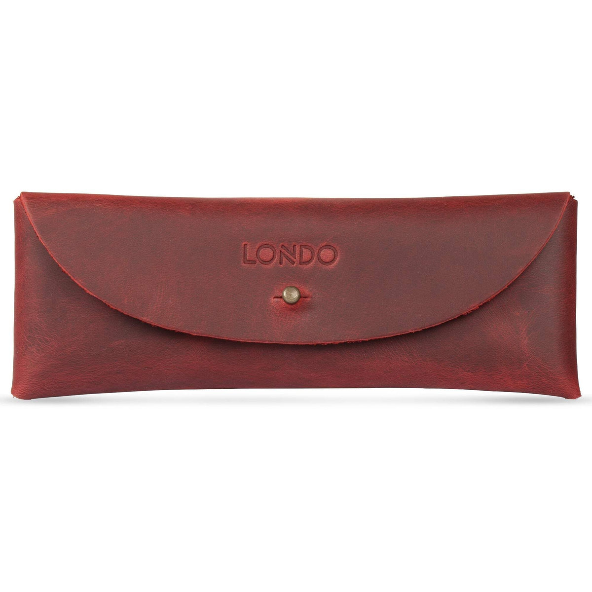 Personalized Genuine Leather Pen & Pencil Case with Metal Snap Fastener