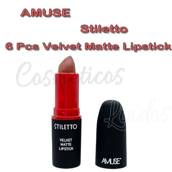 Long Lasting Matte Lipstick Set - 6 Velvet Stiletto Lip Colors