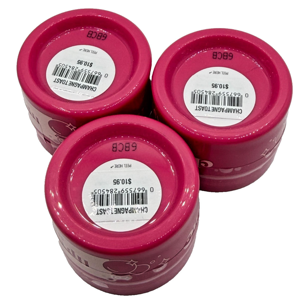 Set of 3 Lip Scrubs - Champagne Toast Exfoliating Lip Treatment 0.5 oz