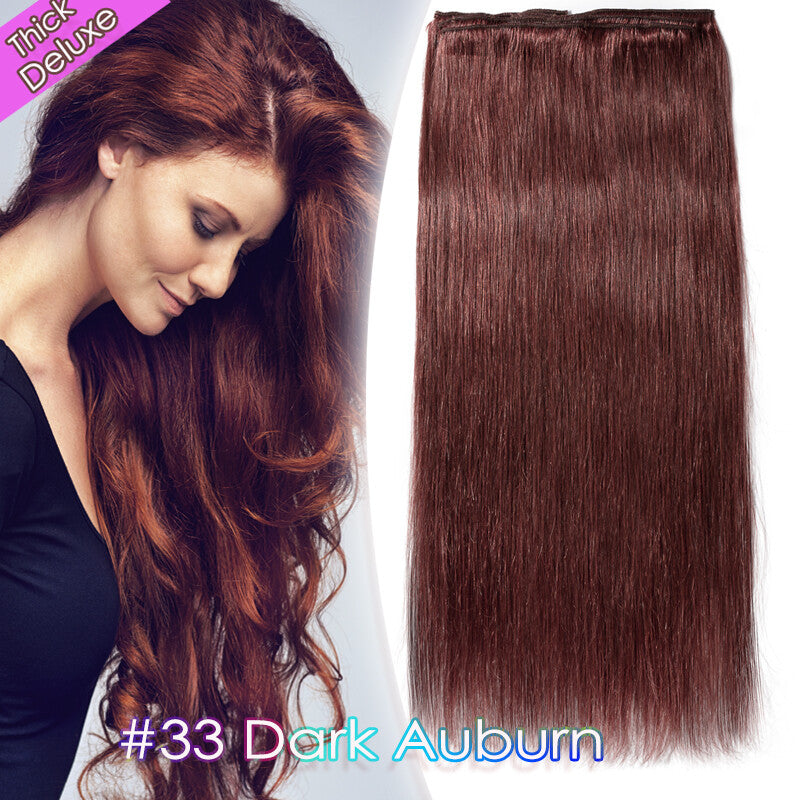 Double Weft Clip-In Hair Extensions 100% Remy Human Hair Thick Full Head