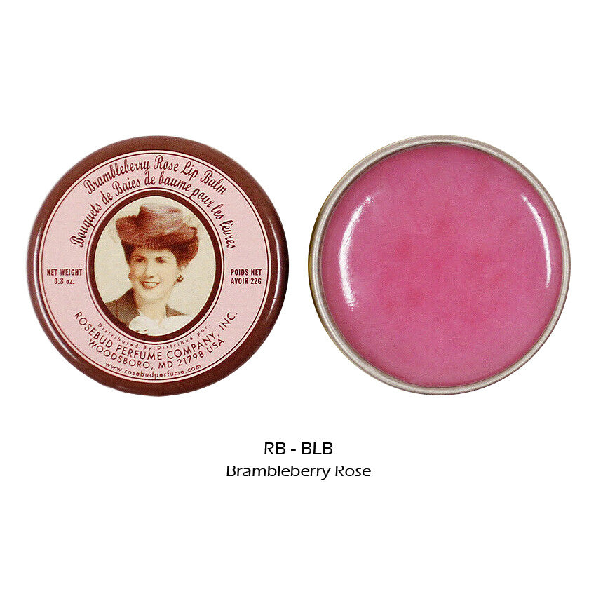 Brambleberry Rose Lip Balm Tin 0.8 oz Natural Beeswax Chapped Lip Treatment