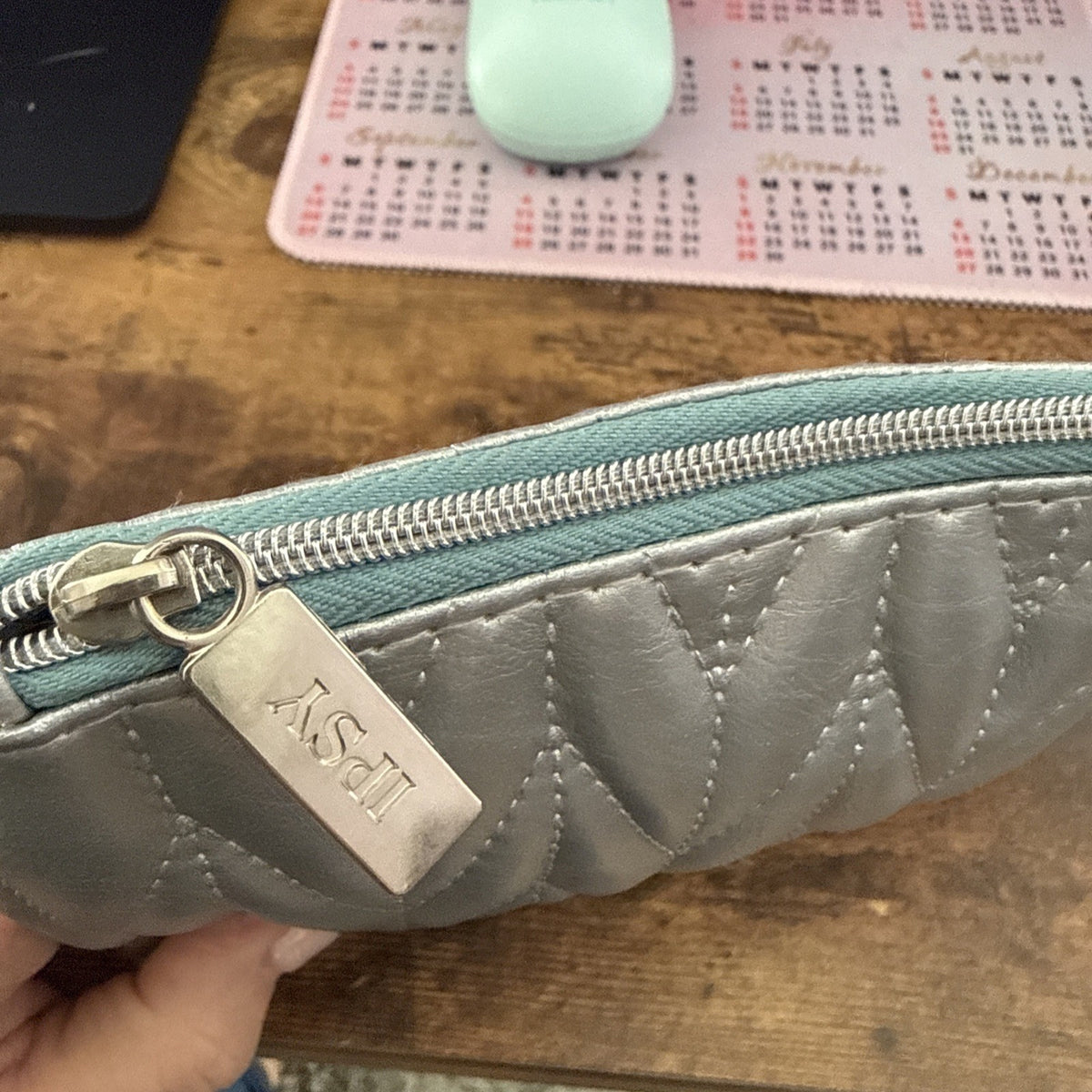 Silver Makeup Bag - Cosmetic Organizer Pouch for Travel & Storage
