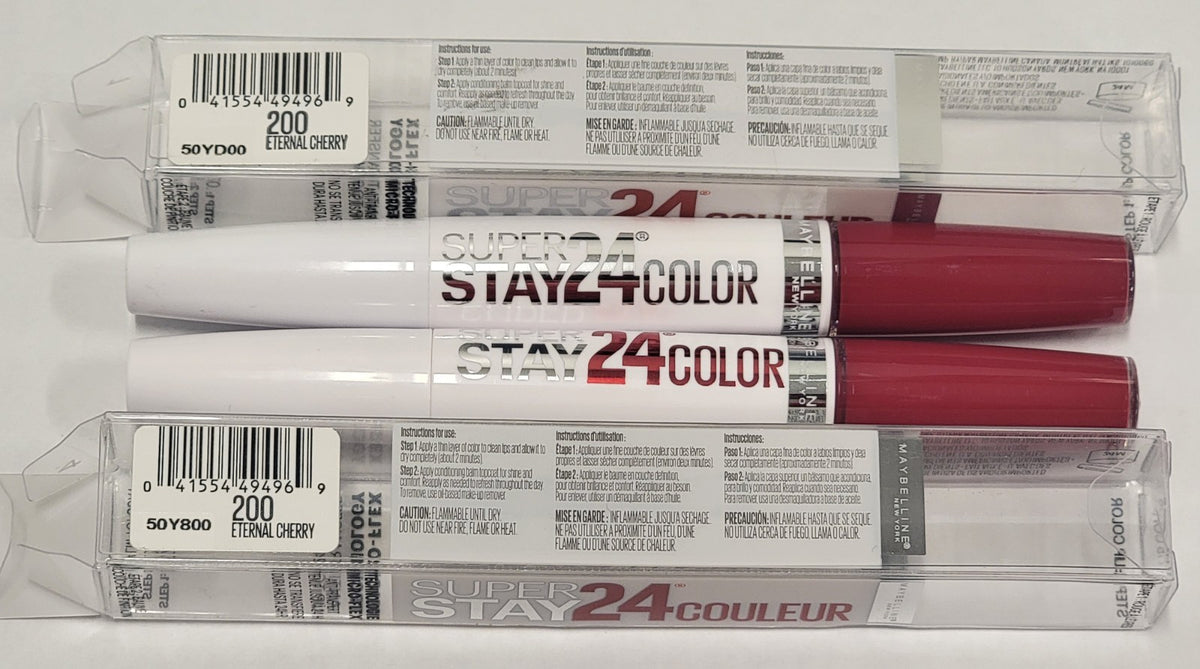 Maybelline Super Stay 24 Liquid Lipstick - Eternal Cherry, Lot of 2