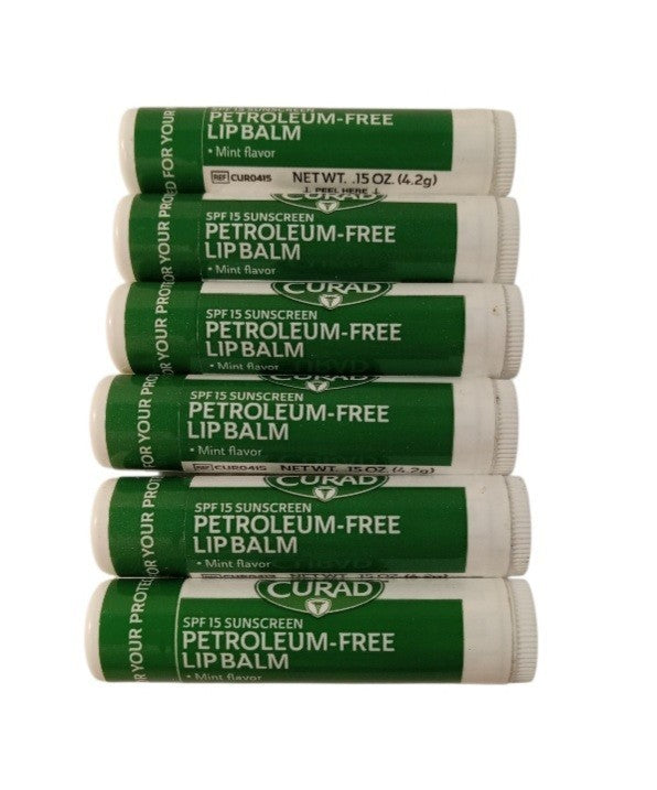 Petroleum-Free Mint Lip Balm Set SPF 15 - 6 Pack