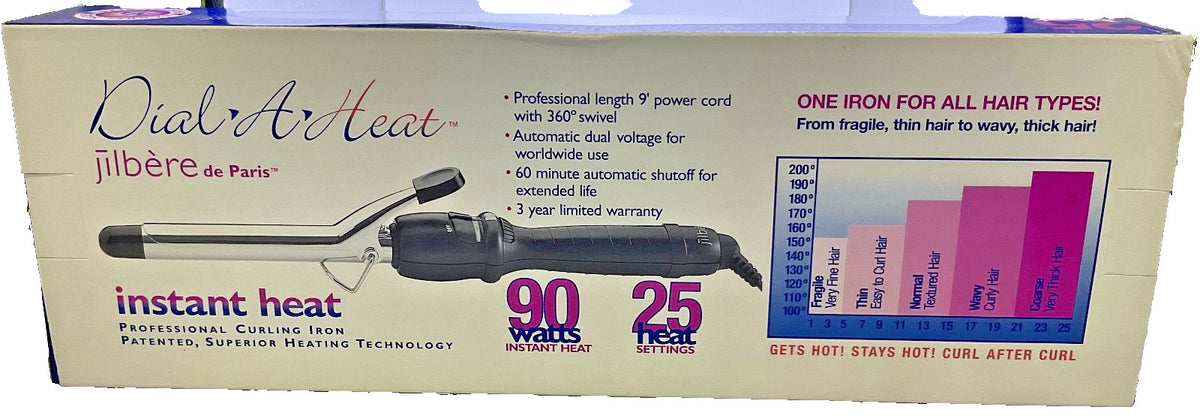 3/4 Inch Curling Iron with Instant Heat - Dial-A-Heat Styling Tool