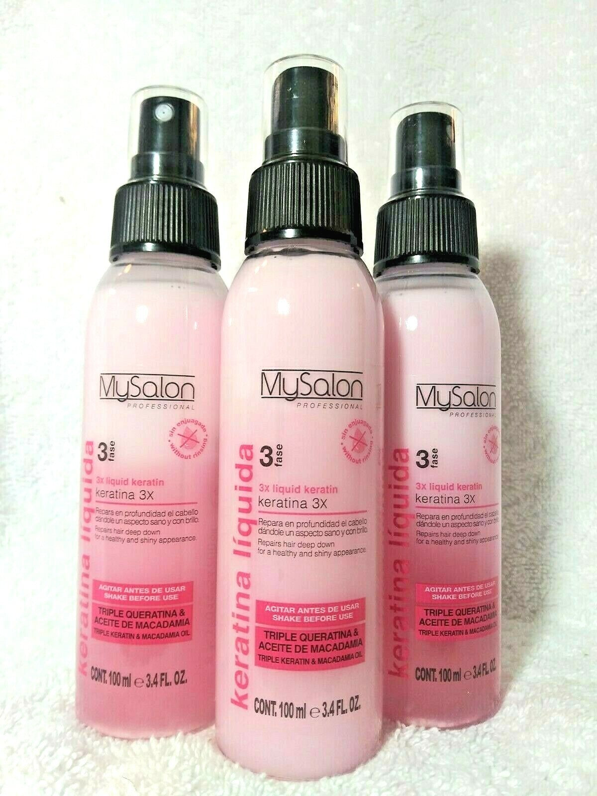 Liquid Keratin Hair Treatment with Macadamia Oil - 3 x 100ml