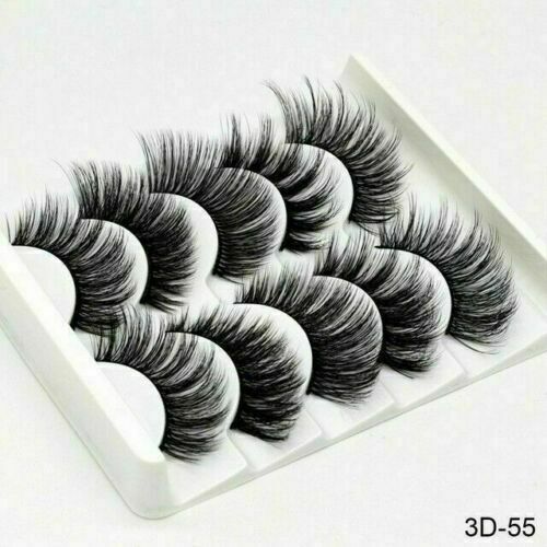 False Eyelashes Mink Wispy Cross Long Thick 3D Lashes Set - Multiple Styles