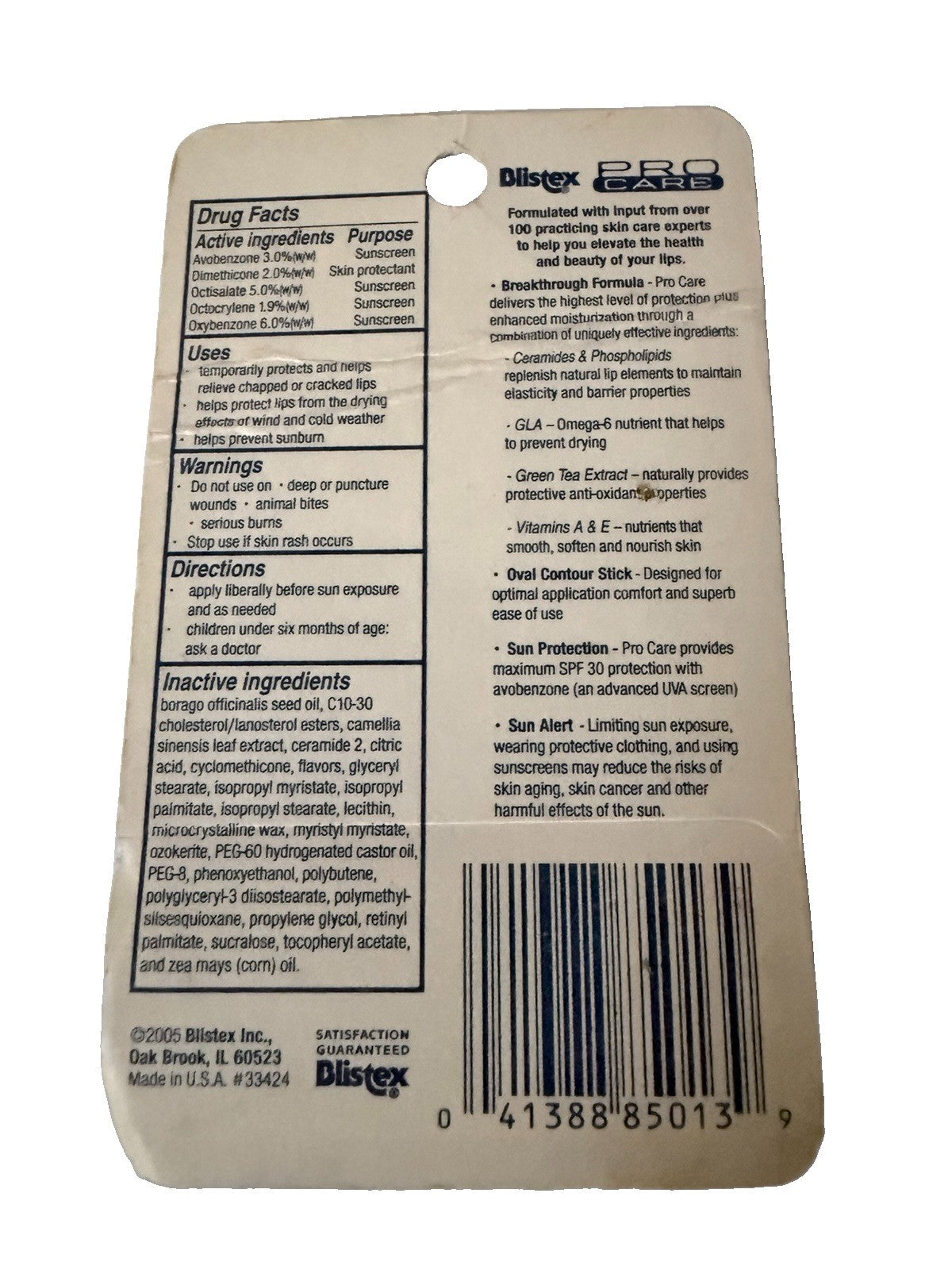 Contoured Lip Balm - Sealed, RARE Blistex Pro Care