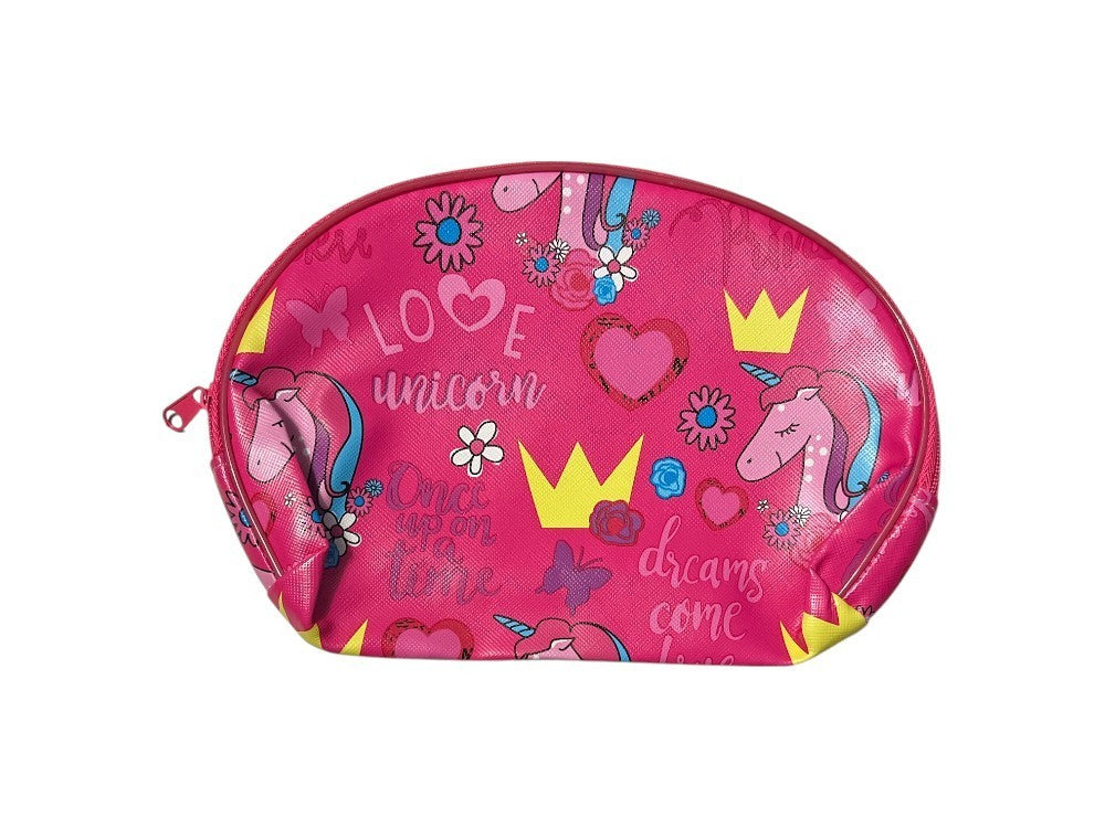 Pink Double-Sided Unicorn Cosmetic Bag - Large Zipper Makeup Organizer