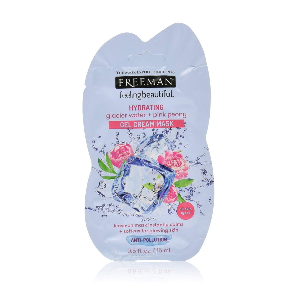 Hydrating Glacier Water Pink Peony Gel Cream Facial Mask, 3-Pack