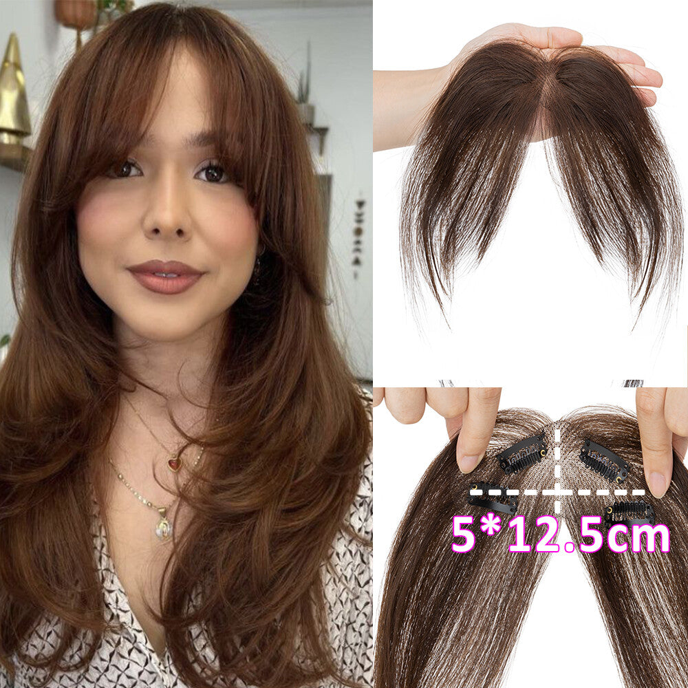 Human Hair Clip-In Bangs Topper with Remy Hair for Natural Look