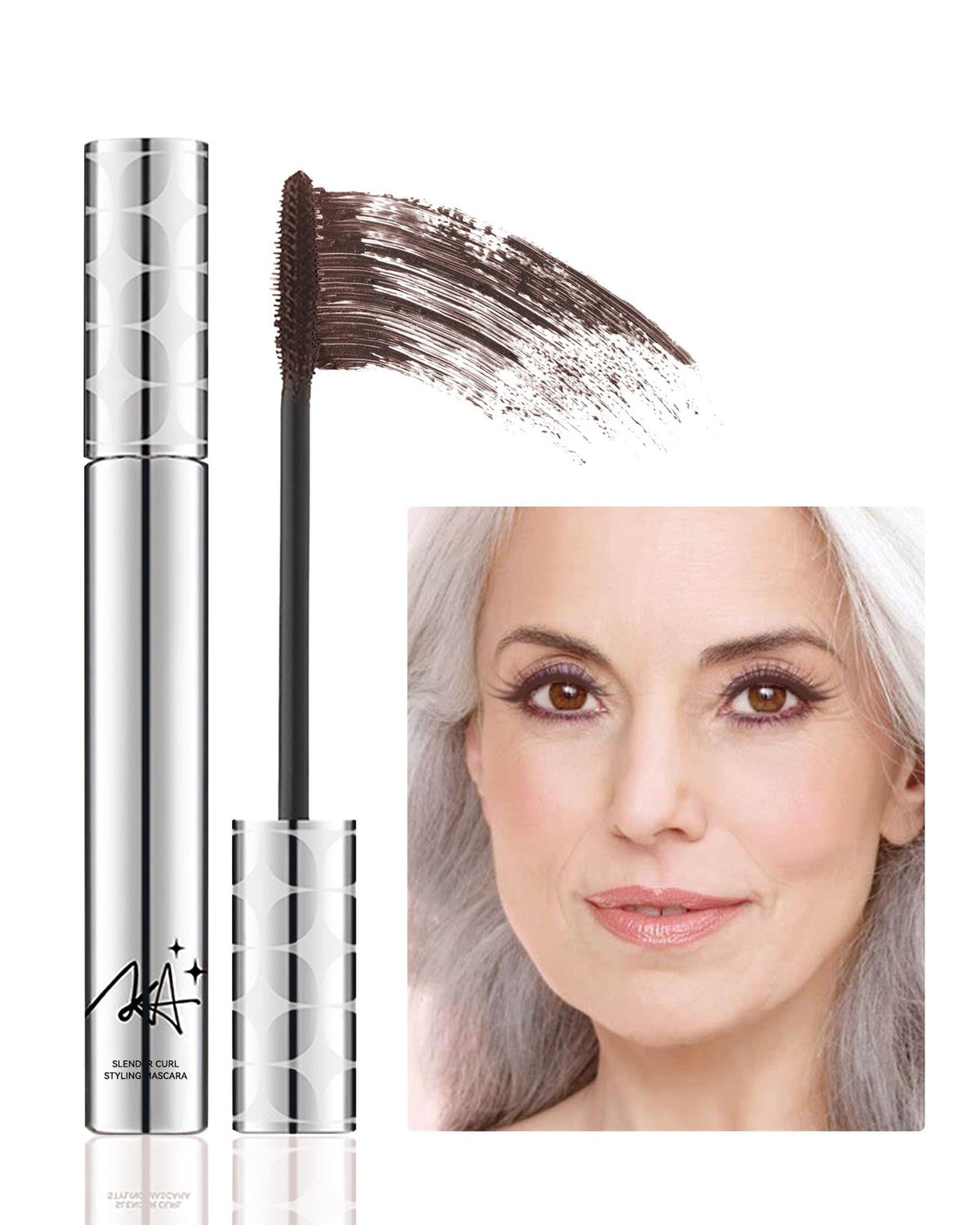 Mature Women’s Brown Volumizing Waterproof Mascara - Safe for Sensitive Eyes