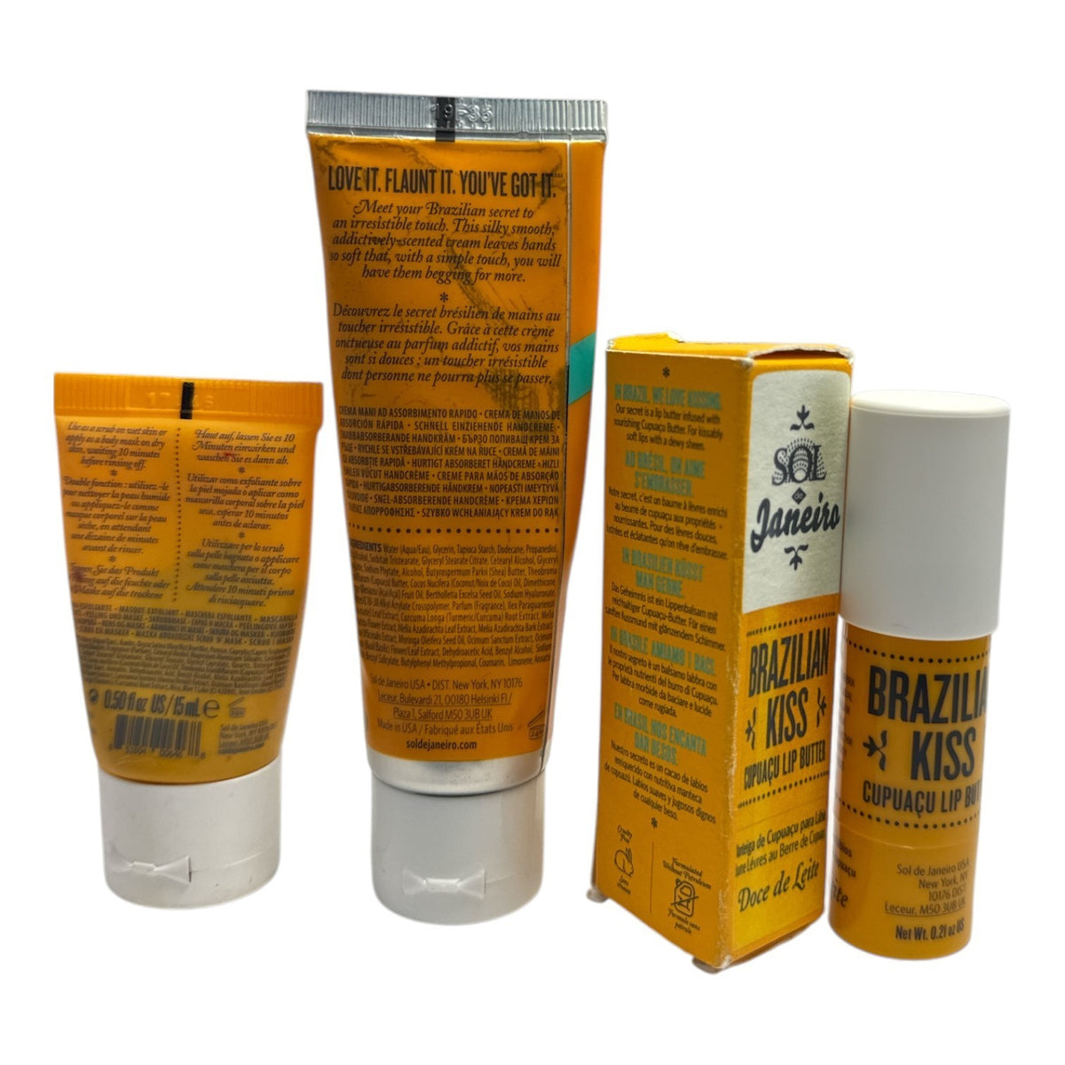 Sol De Janeiro Hand Cream Lip Butter & Scrub Mask Set of 3