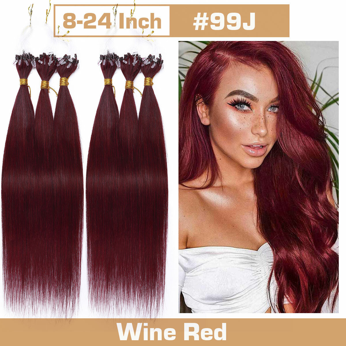 Thick Micro Loop Human Hair Extensions - Remy 100% Human Hair, Nano Beads, Multiple Lengths & Colors