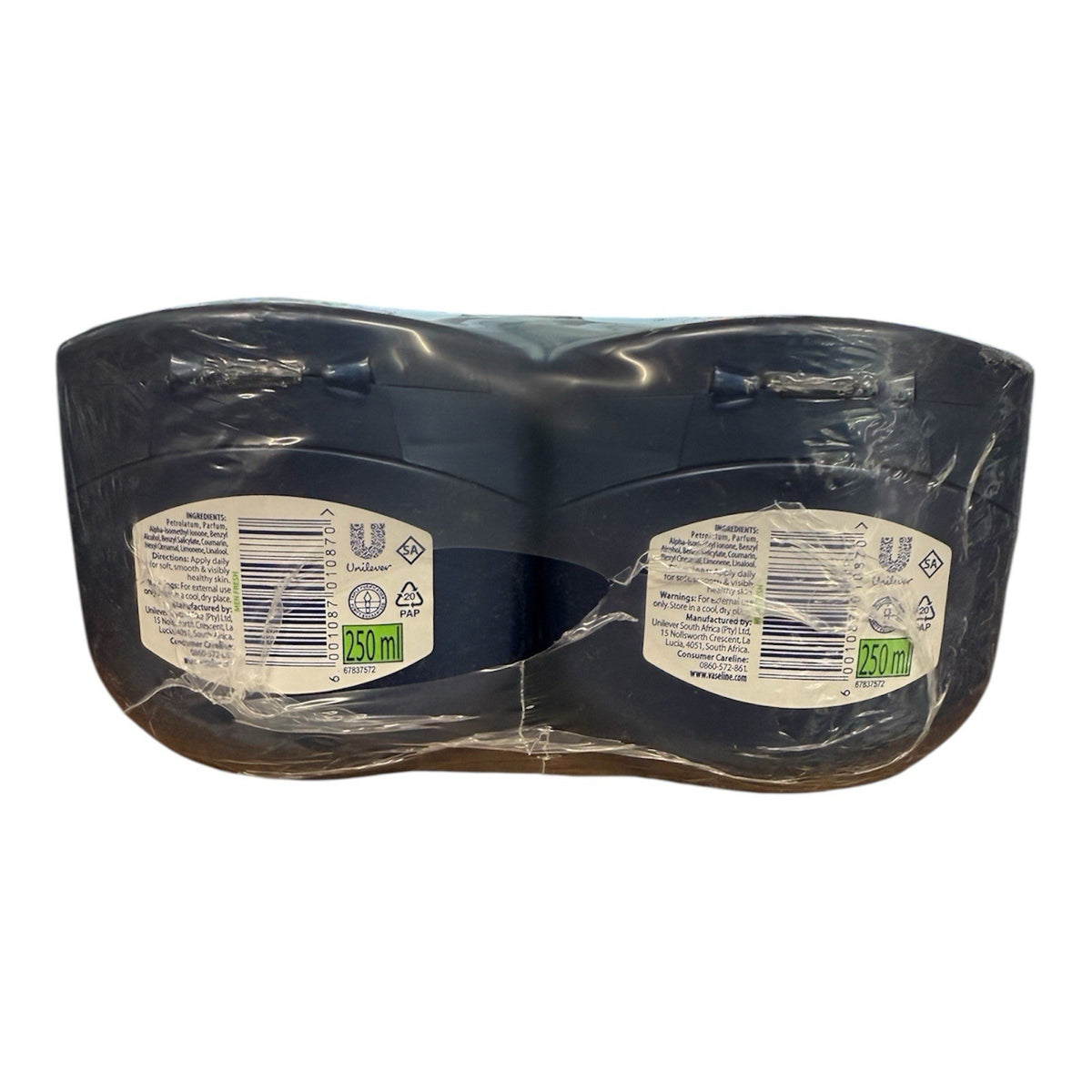 PACK OF 2 Vaseline BLUESEAL MEN petroleum jelly Fresh 250 Ml EACH