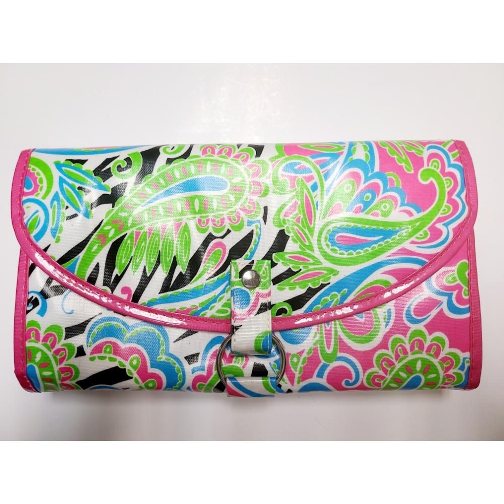 Travel Toiletry Case with Hanging Hook and Removable Cosmetic Bag - Wild Paisley Pattern