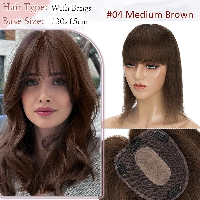 Women Clip-in Hairpiece for Hair Loss & Volume - 100% Remy Human Hair