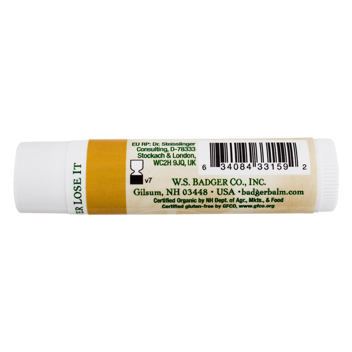 Unscented Lip Balm Stick - Nourishing Organic Olive & Beeswax, 0.15 oz