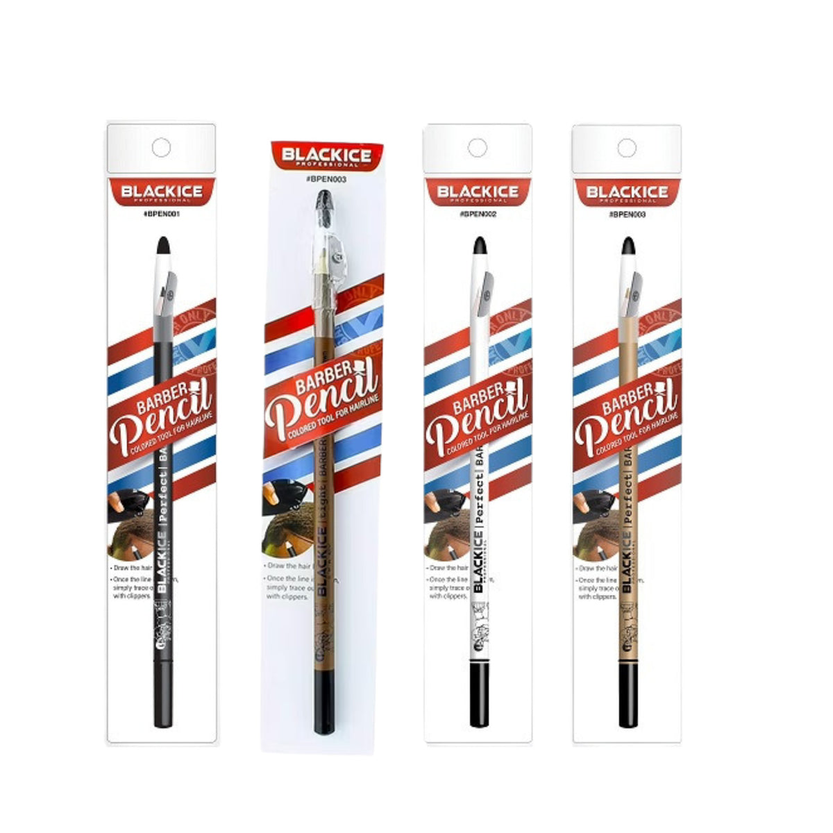 Black Ice Spray Barber Pencil Edge Hairline Razor Trace Brown, Black,