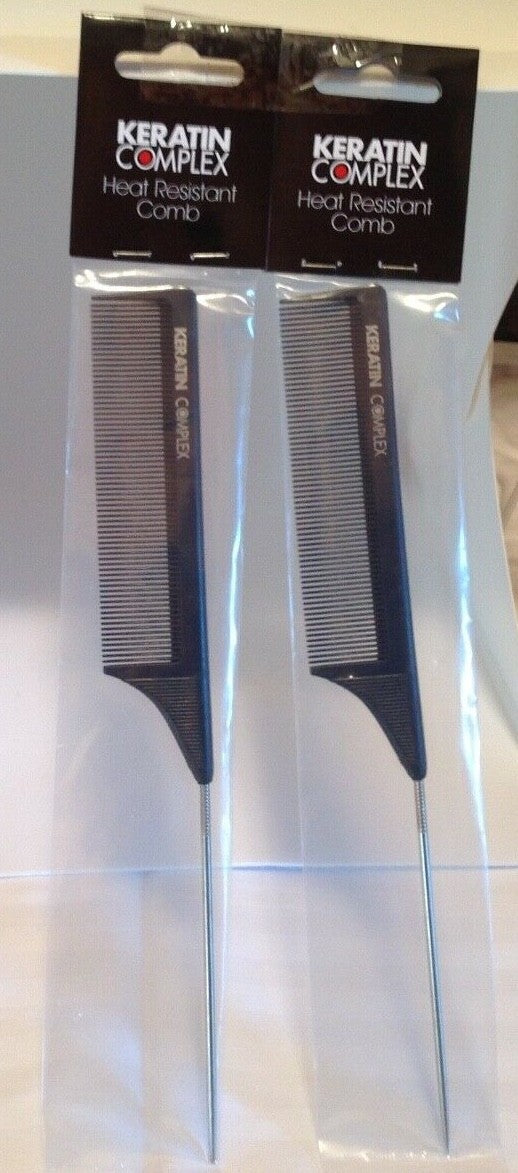 Heat Resistant Metal Tail Comb - 9.25 Inch Hair Styling Tool - Lot of 2