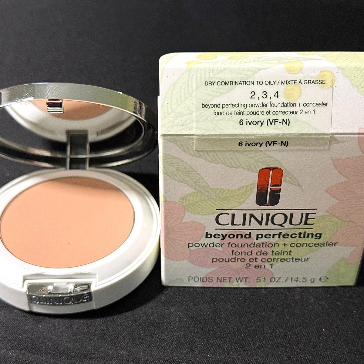 Clinique Beyond Perfecting Powder Foundation Concealer 6 Ivory 0.51oz