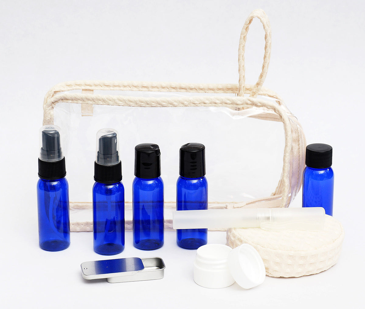 2 Oz Plastic Travel Bottles with Black Dispensing Caps 50 Pack