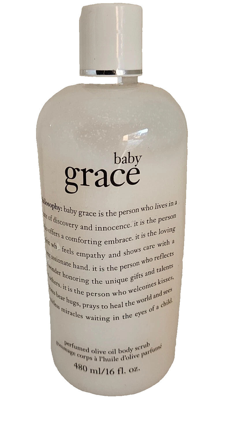 PHILOSOPHY BABY GRACE PERFUMED OLIVE OIL BODY SCRUB 16 OZ SEE DETAILS