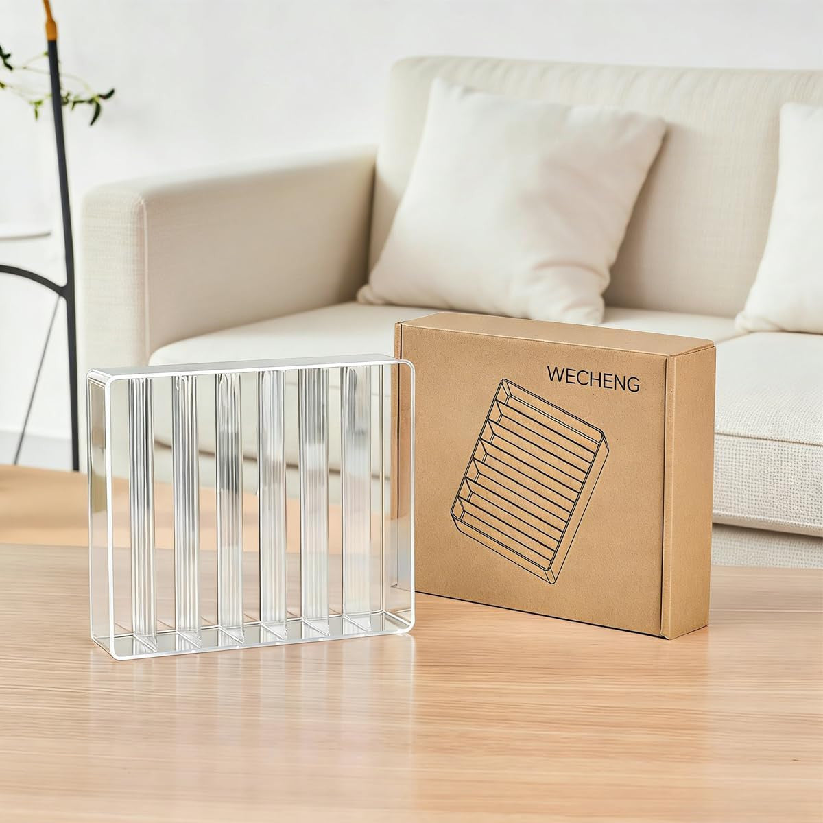 Acrylic Makeup Organizer with 7 Slots for Eyeshadow, Lipstick & Blush