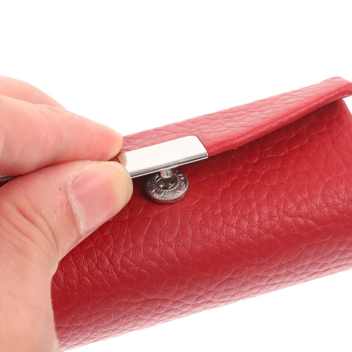 Leather Lipstick Case with Mirror - Travel Cosmetic Organizer for Women