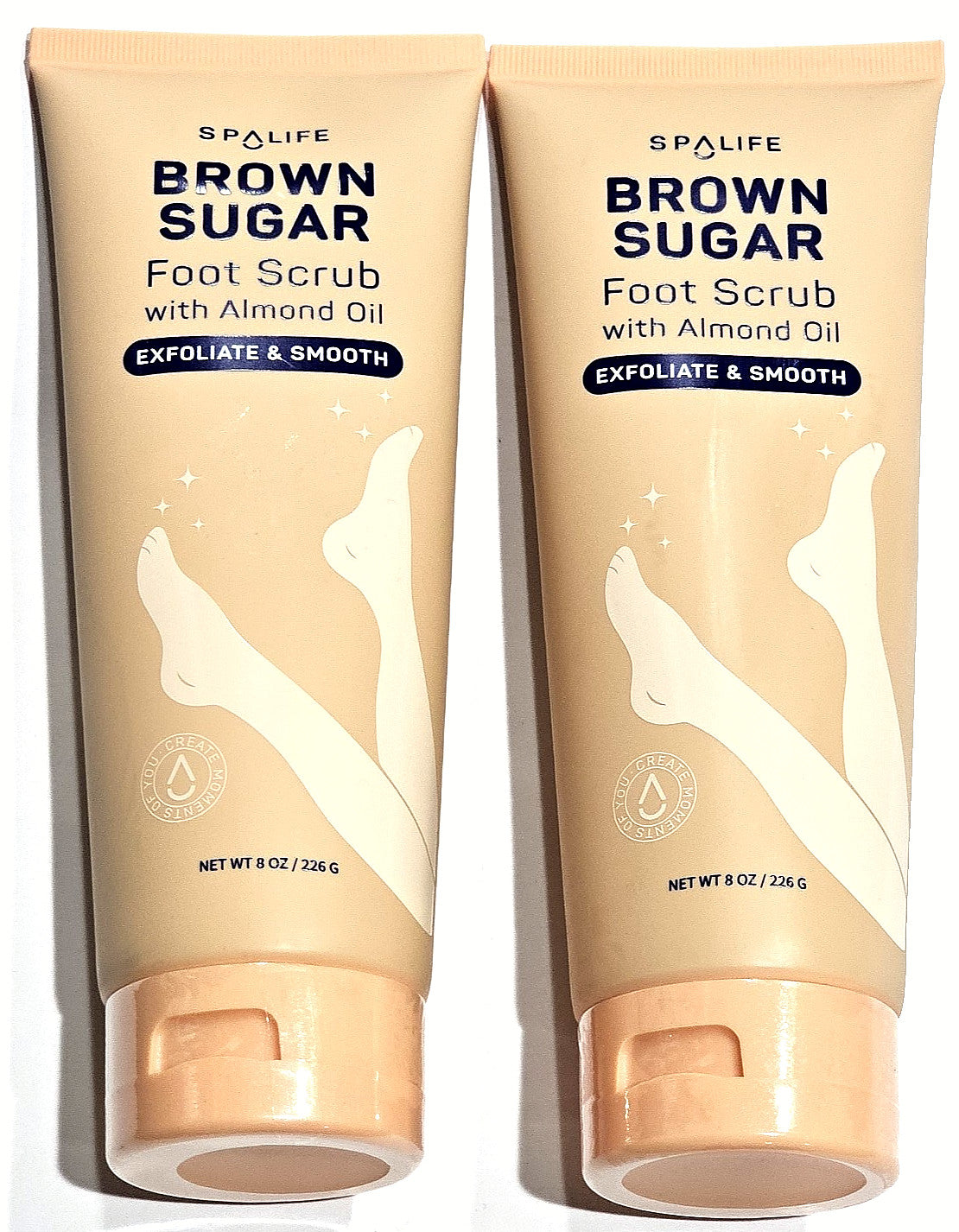 2 Pack Spalife Brown Sugar Foot Scrub With Almond Oil Exfoliate &
