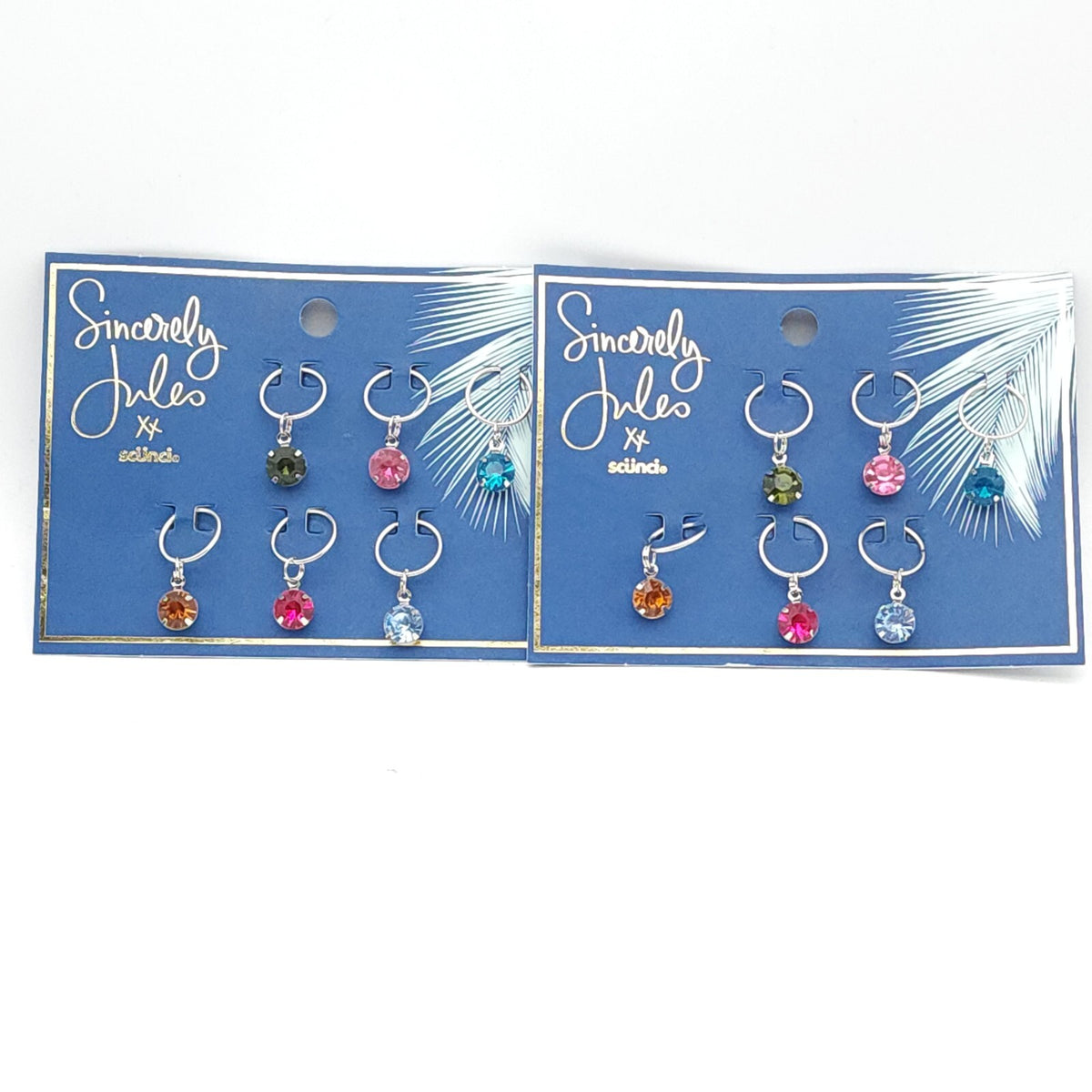 Galaxy Hair Rings with Stones, 12-Pack Multi-Colors