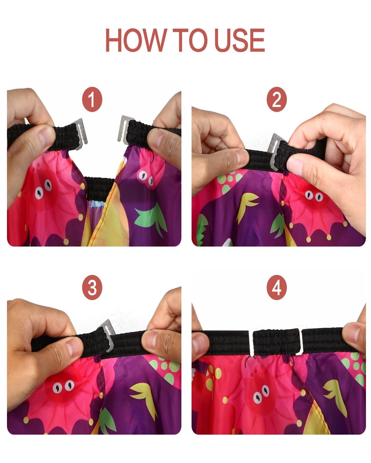 Kids Barber Cape with Neck Duster Brush, Cartoon Dinosaur, Full Coverage