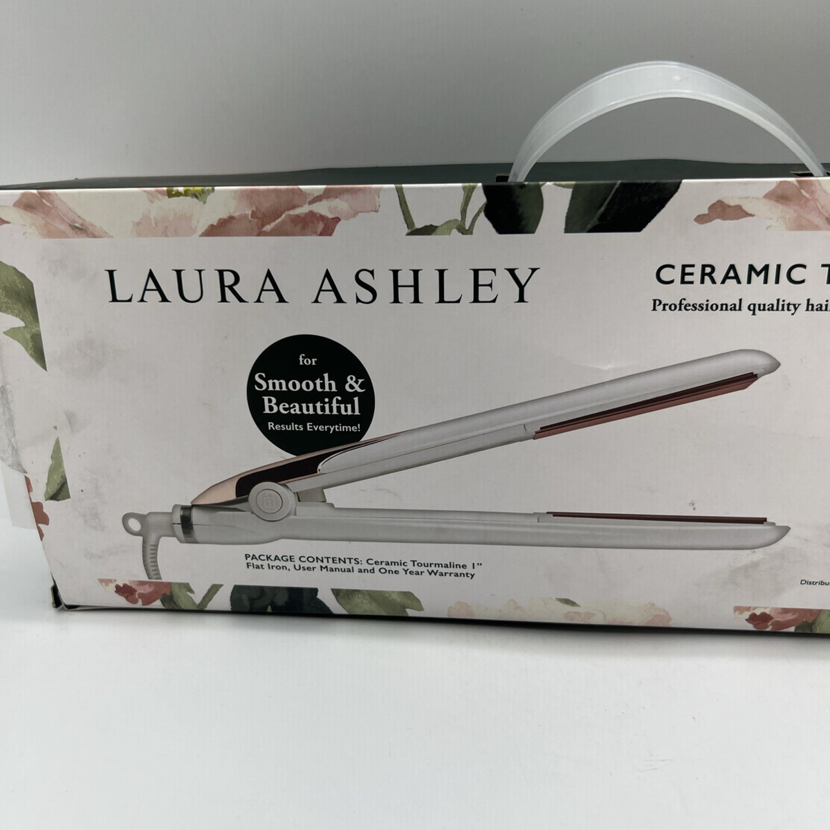 Ceramic Tourmaline Flat Iron 1 Inch Hair Straightener White