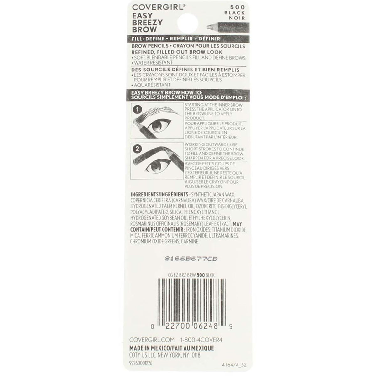 Water-Resistant Brow & Eyeliner Pencil Set - Black, 2 Pack