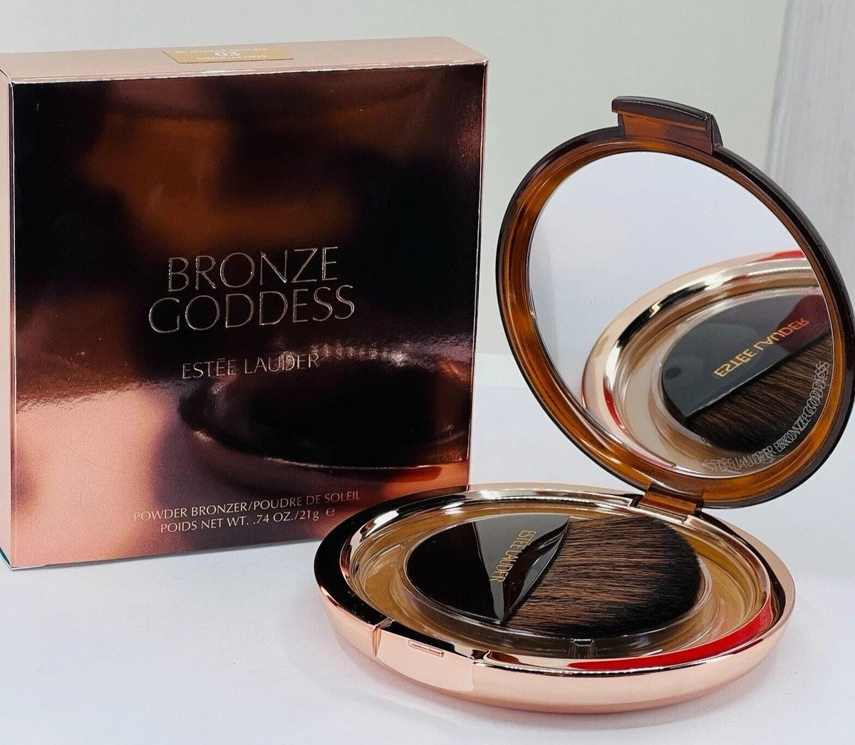Luxury Powder Bronzer with Brush - Sun-Kissed Glow, Oil-Free & Dermatologist Tested