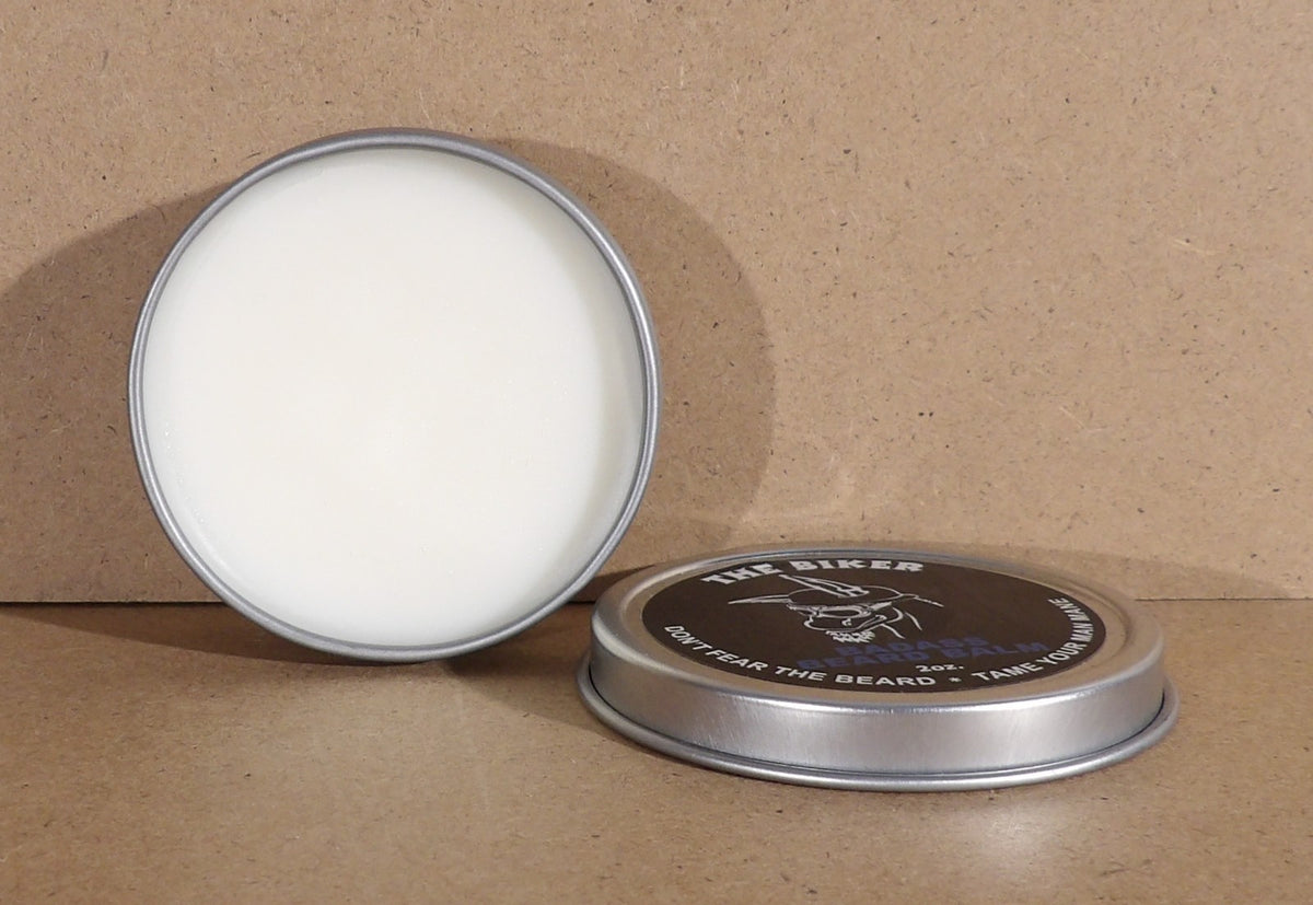 Beard Balm The Biker 2oz - Musky Peppermint Scent, Grooming & Styling
