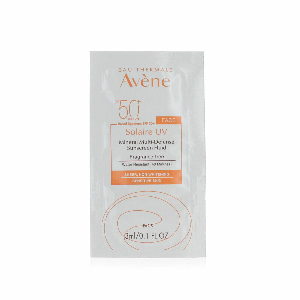 Avene Solaire UV Mineral Sunscreen SPF 50+ - 25 Samples 0.1oz