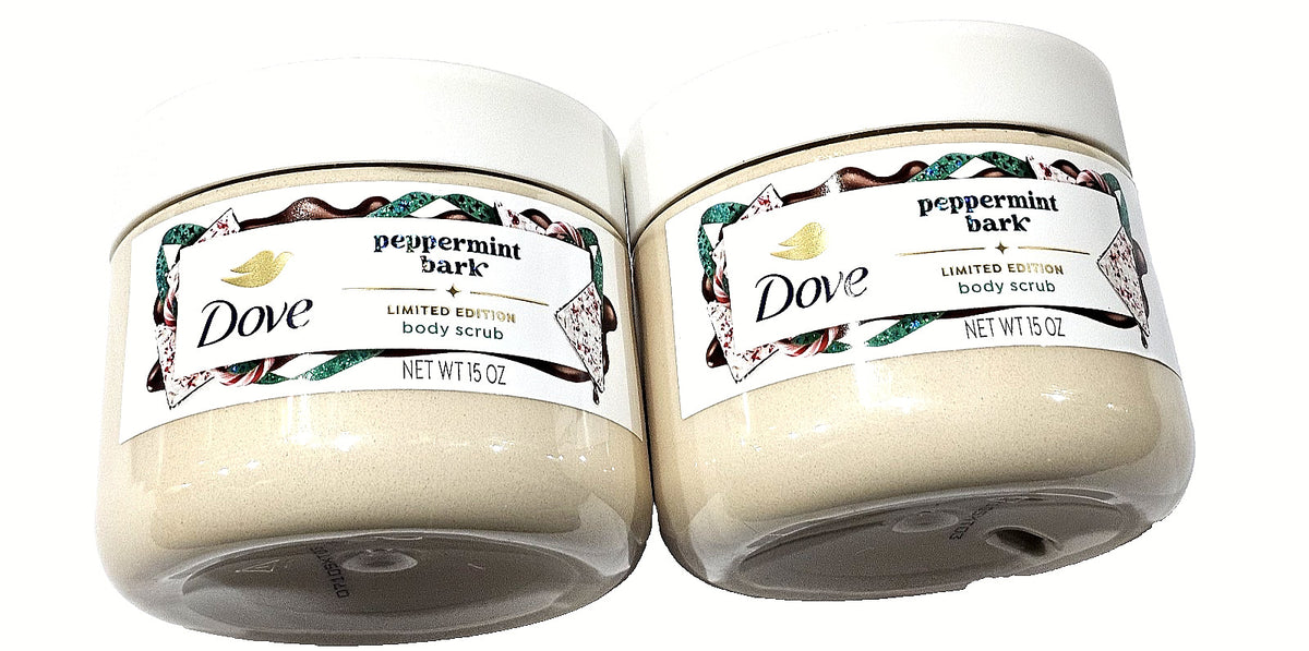 Dove Peppermint Bark Body Scrub 15oz - Limited Edition 2 Pack