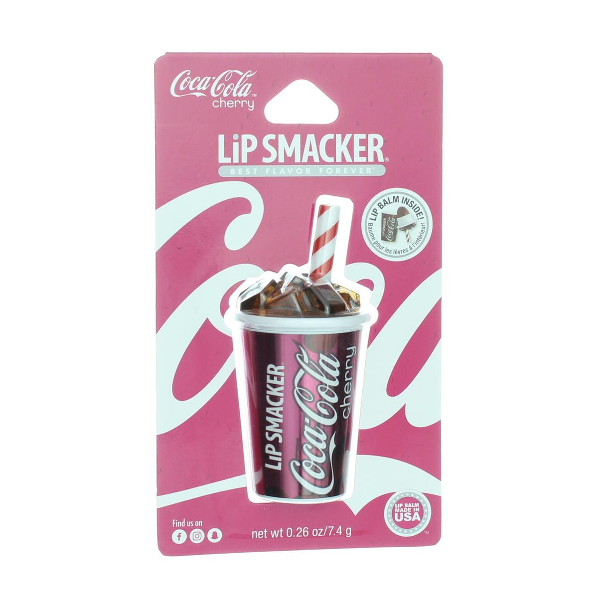 Lip Smacker Coca Cola Cherry Lip Balm 0.26 oz - Hydrating & Fun Design