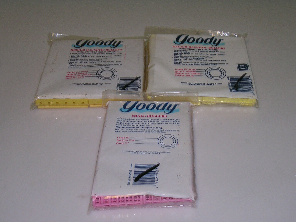 Vintage 1989 Goody Snap-Over Magnetic Hair Rollers - New Old Stock