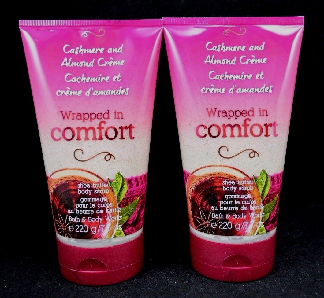 Bath & Body Works Wrapped in Comfort Cashmere Almond Scrub S/ 2 #351D