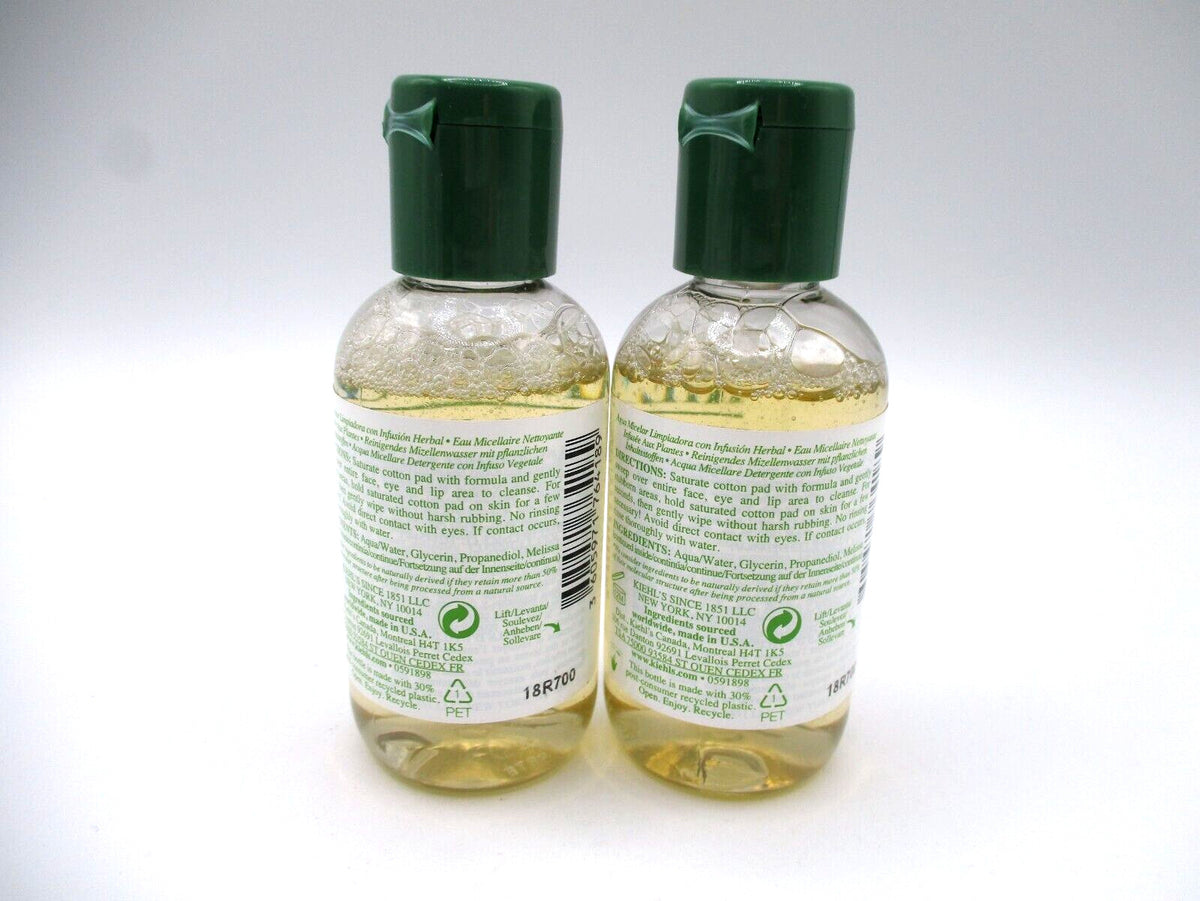 Micellar Cleansing Water Set - Herbal Infused Facial Cleanser, 2.5 oz x 2