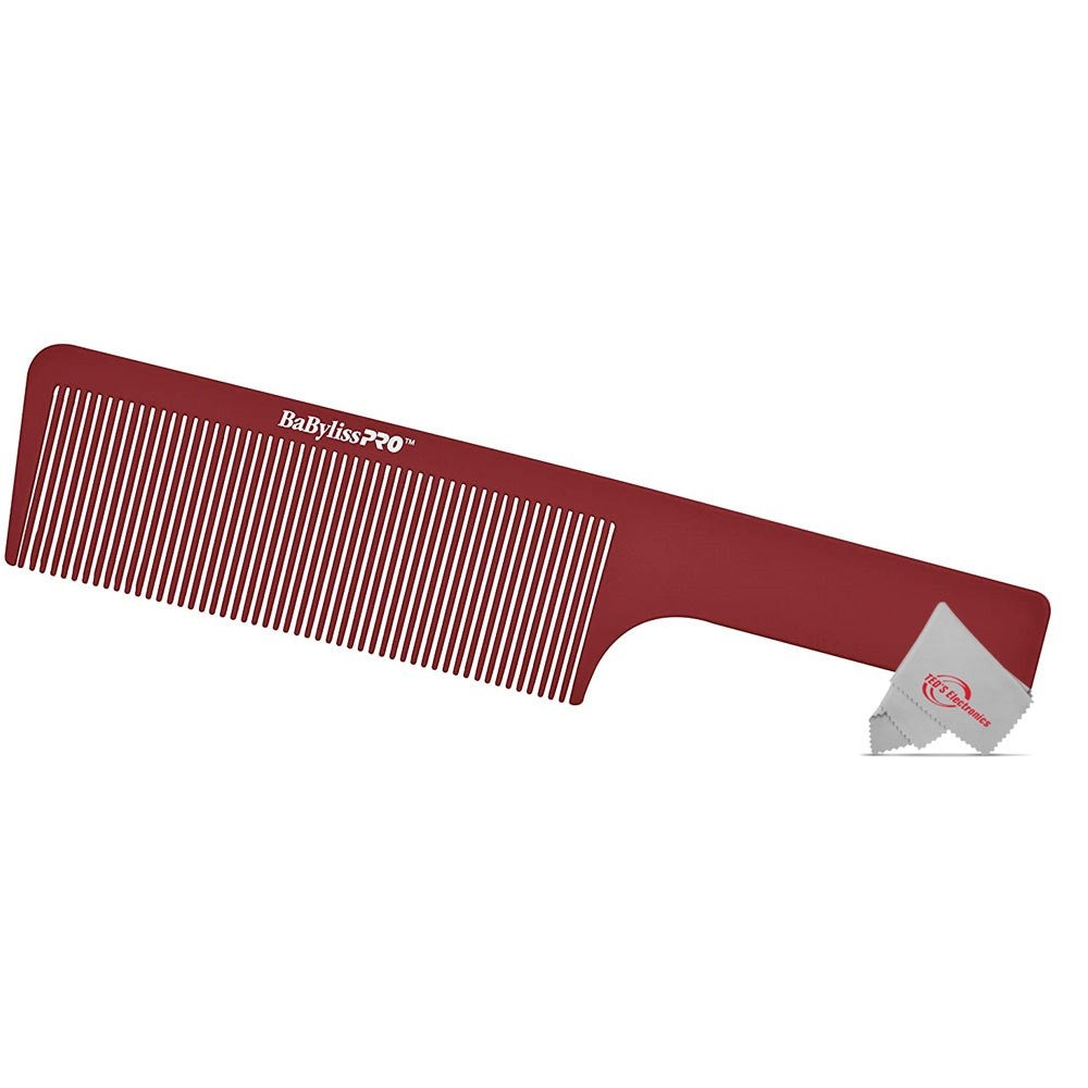 BaBylissPRO Barberology 9 Inch Clipper Comb - Red for Fade & Styling