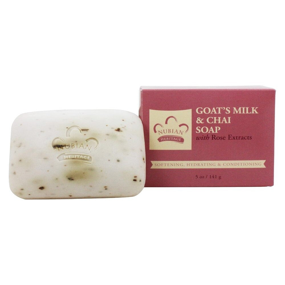 Nubian Heritage Bar Soap Goat's Milk & Chai Soap, Soothing Hydrating,