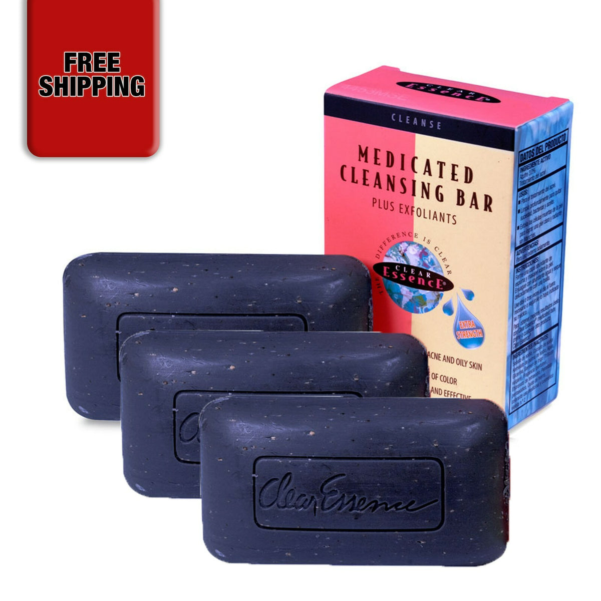 Medicated Cleansing Bar with Exfoliants for Acne & Oily Skin - 4.7 oz Pack of 3