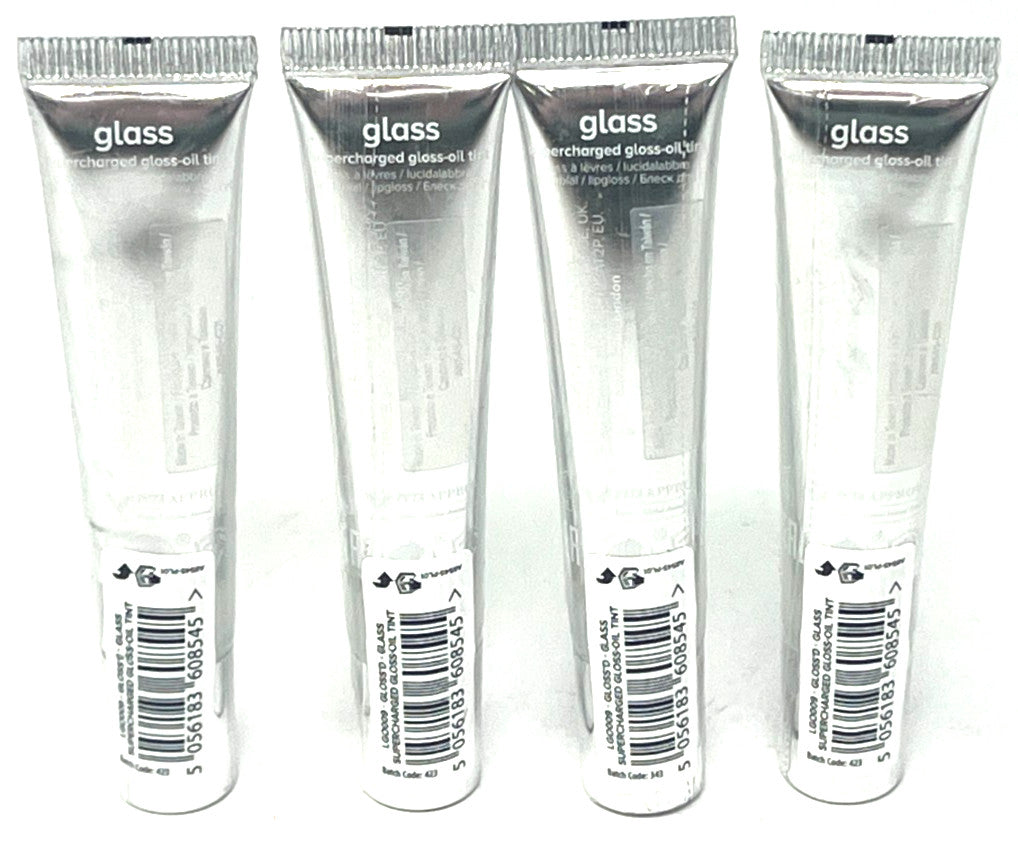 Set of 4 Lip Gloss Oil Tints - Clear Sealed Glass Bottles