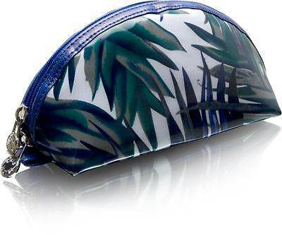 Cris Notti Blue Bamboo Dome Cosmetic Bag - Travel & Makeup Organizer