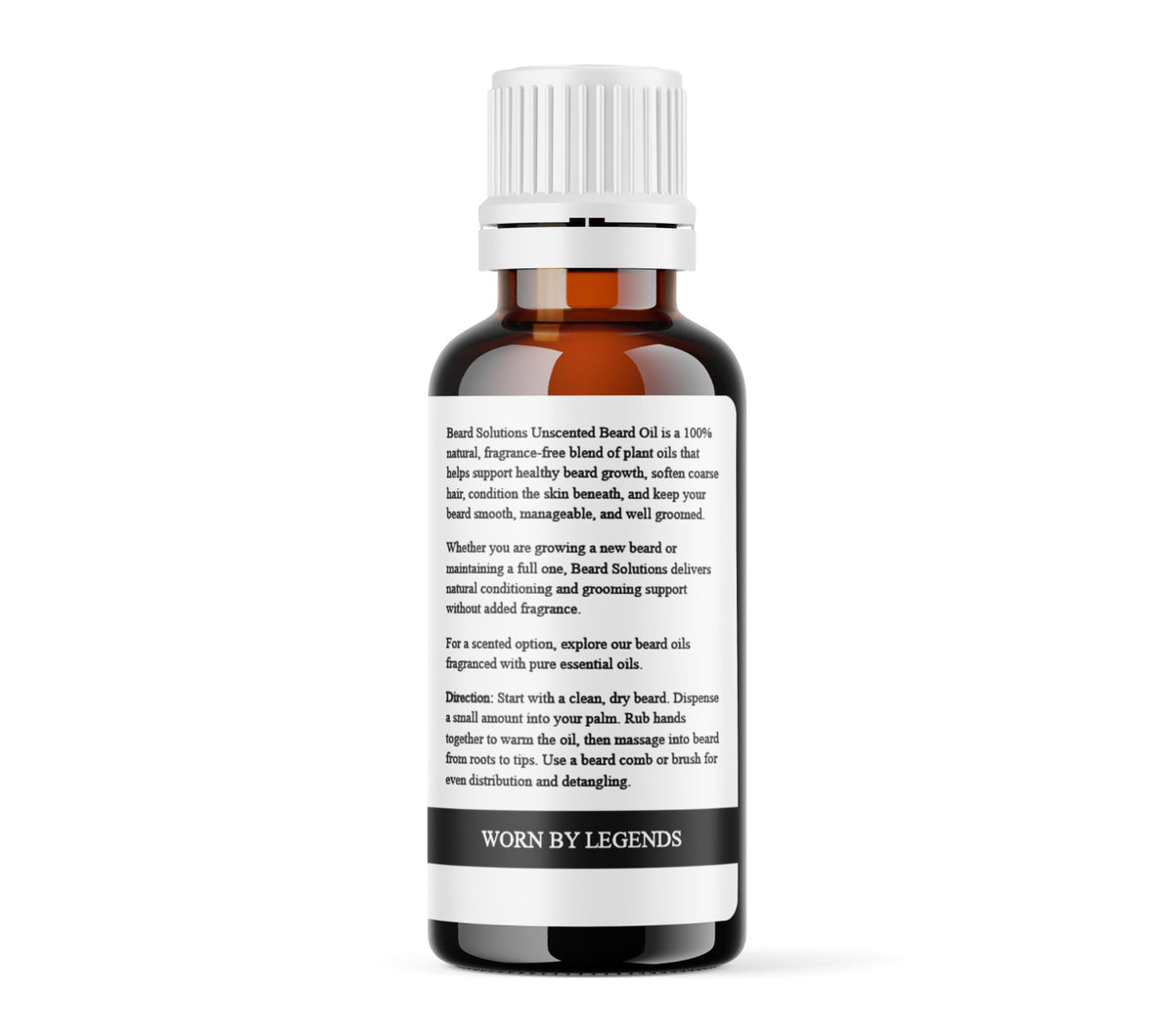 Unscented Beard Oil for Men - Hair Growth Serum & Facial Grooming 1 oz