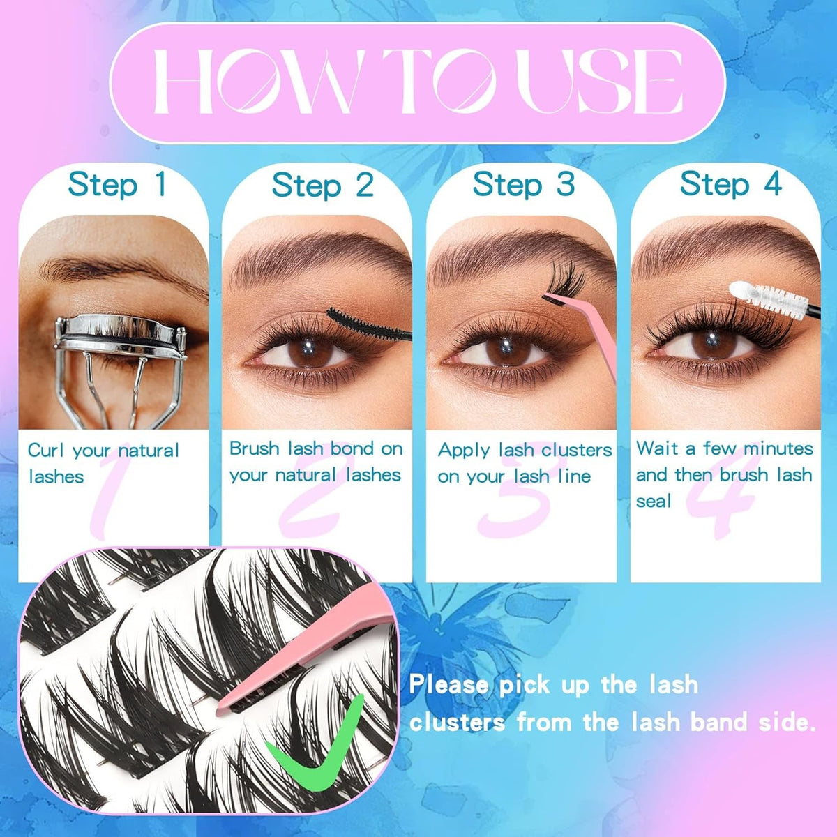 Fake Eyelash Clusters - Spiky Fluffy DIY False Lashes for Natural & Dramatic Looks