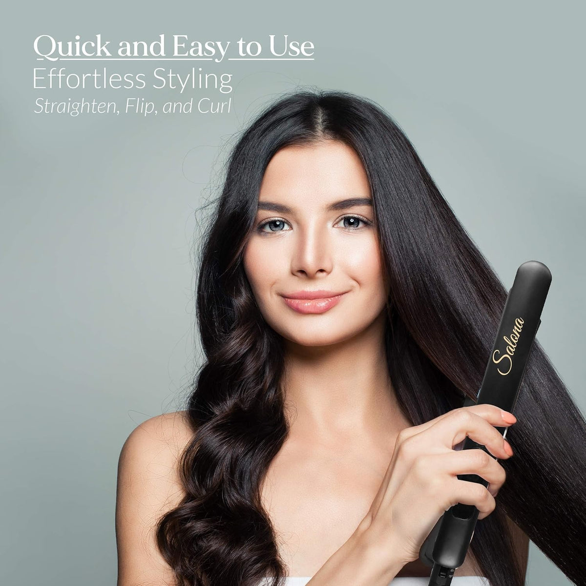 Titanium Hair Straightener 1-Inch Flat Iron with Ionic Technology - Travel Bag